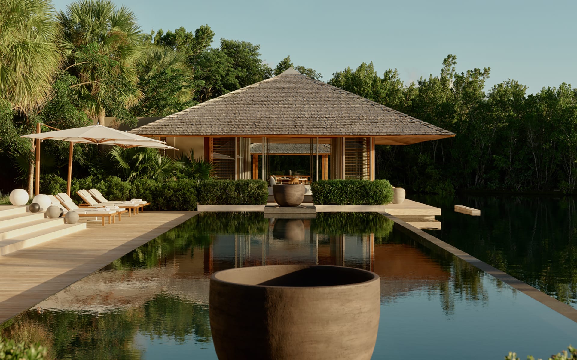 One of the villas at Amanyara in the Turks and Caicos.