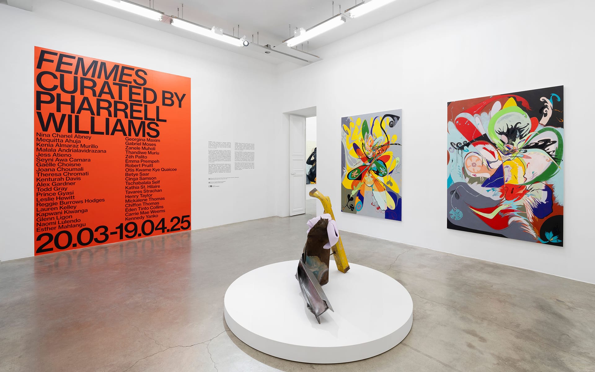 Views of the exhibition ”FEMMES curated by Pharrell Williams“ at Perrotin Paris, 2025.