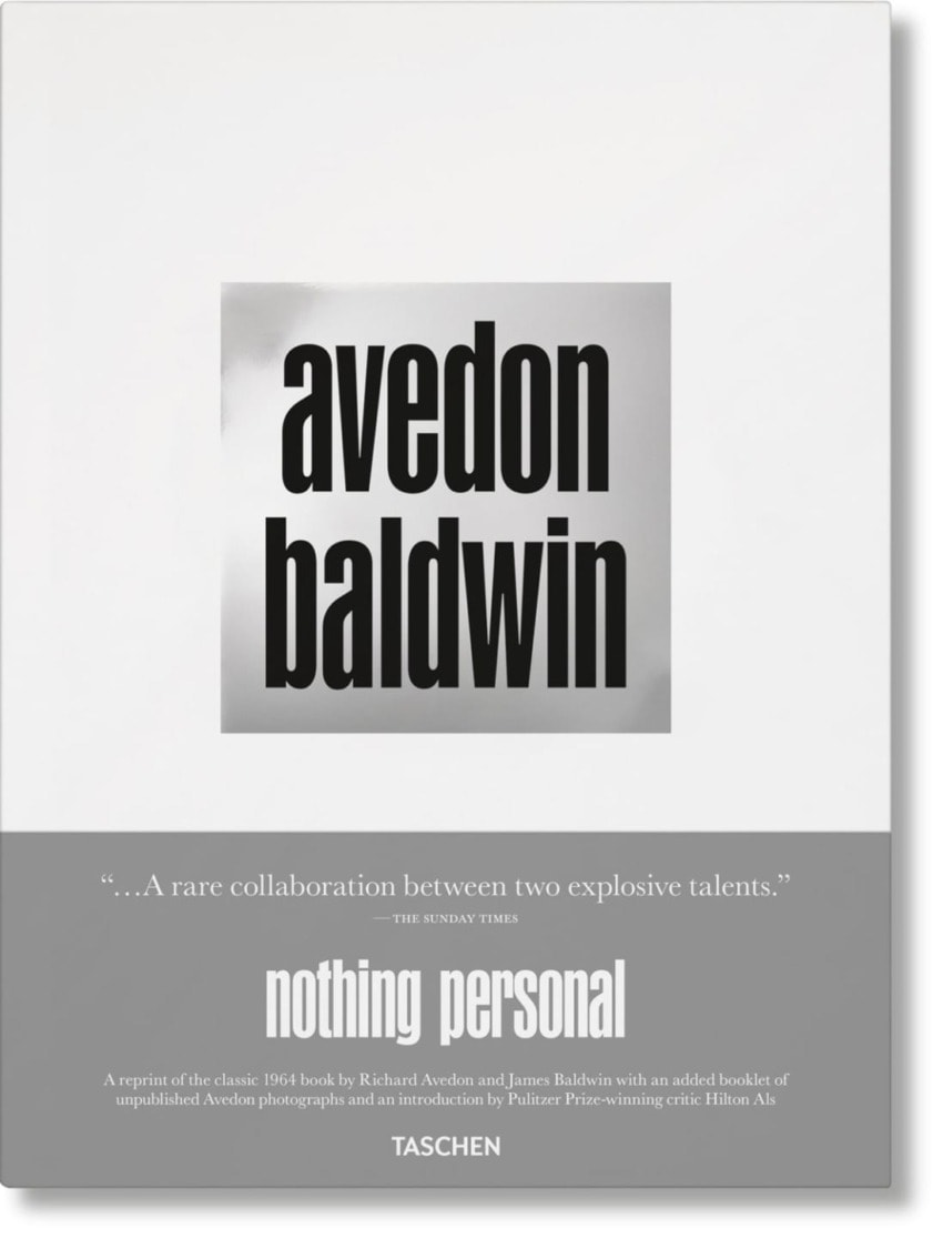 Cover of "Nothing Personal" by Avedon and Baldwin featuring bold text and a quote from The Sunday Times.