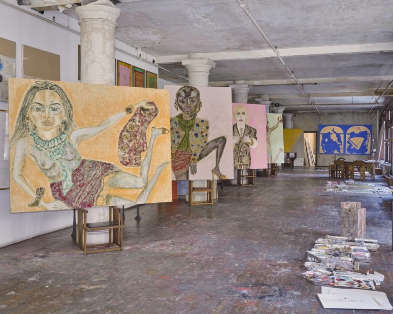 Francesco Clemente’s studio.