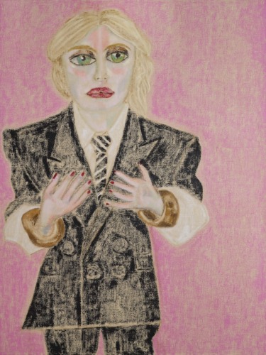 Isabella Ferrari painted by Francesco Clemente.