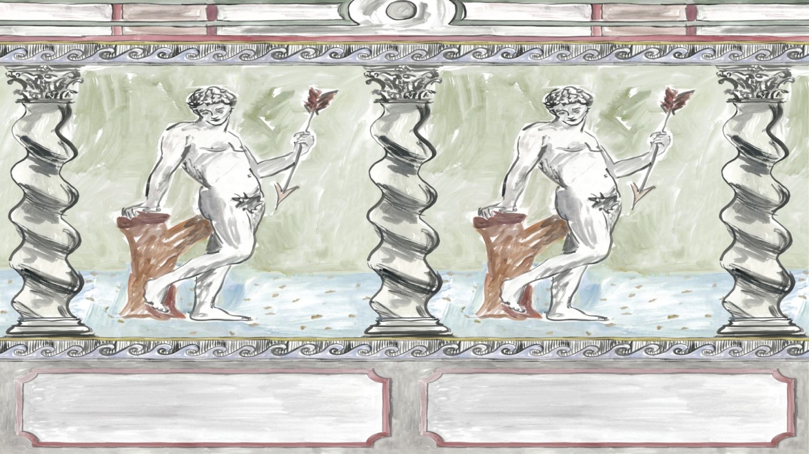 Luke Edward Hall creates made-to-order wallpaper panels in his most recent collaboration with Rubelli.