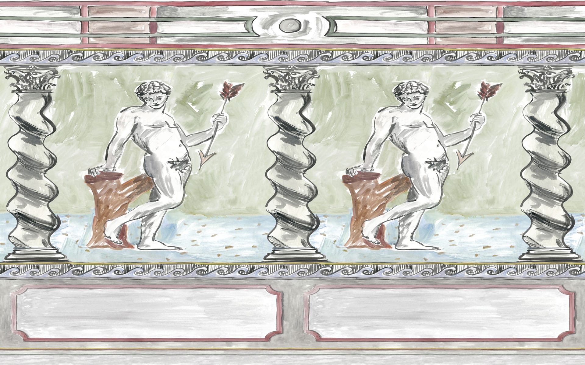 Luke Edward Hall creates made-to-order wallpaper panels in his most recent collaboration with Rubelli.