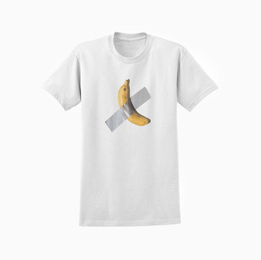 Maurizio Cattelan’s “Comedian” tee at Perrotin.