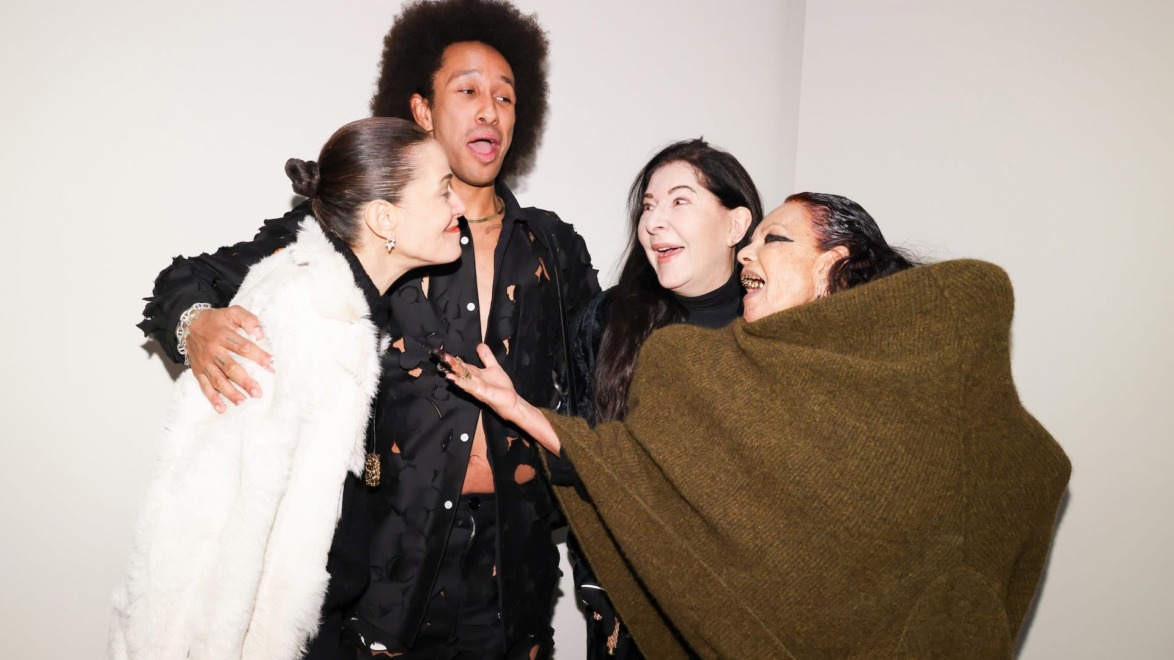 Jeanne Greenberg Rohatyn, Miles Greenberg, Marina Abramović, and Michéle Lamy.