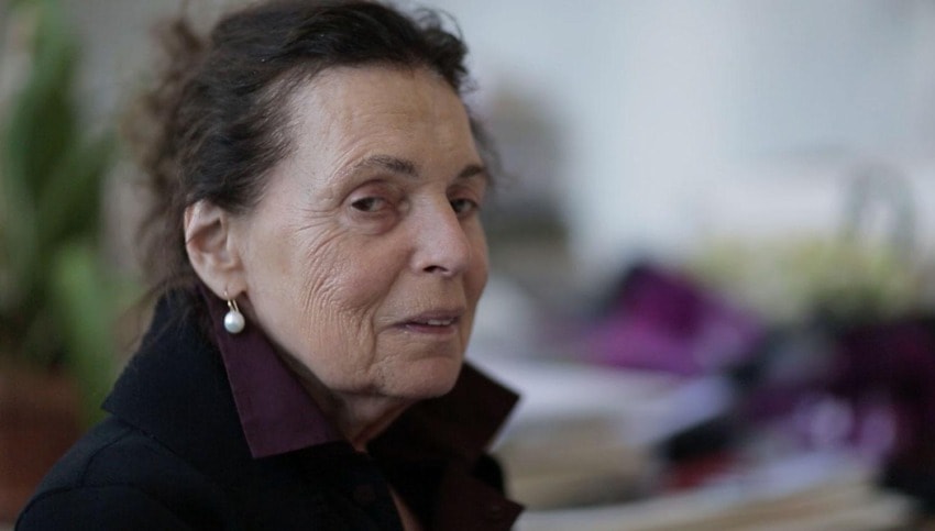 Pat Steir in her studio