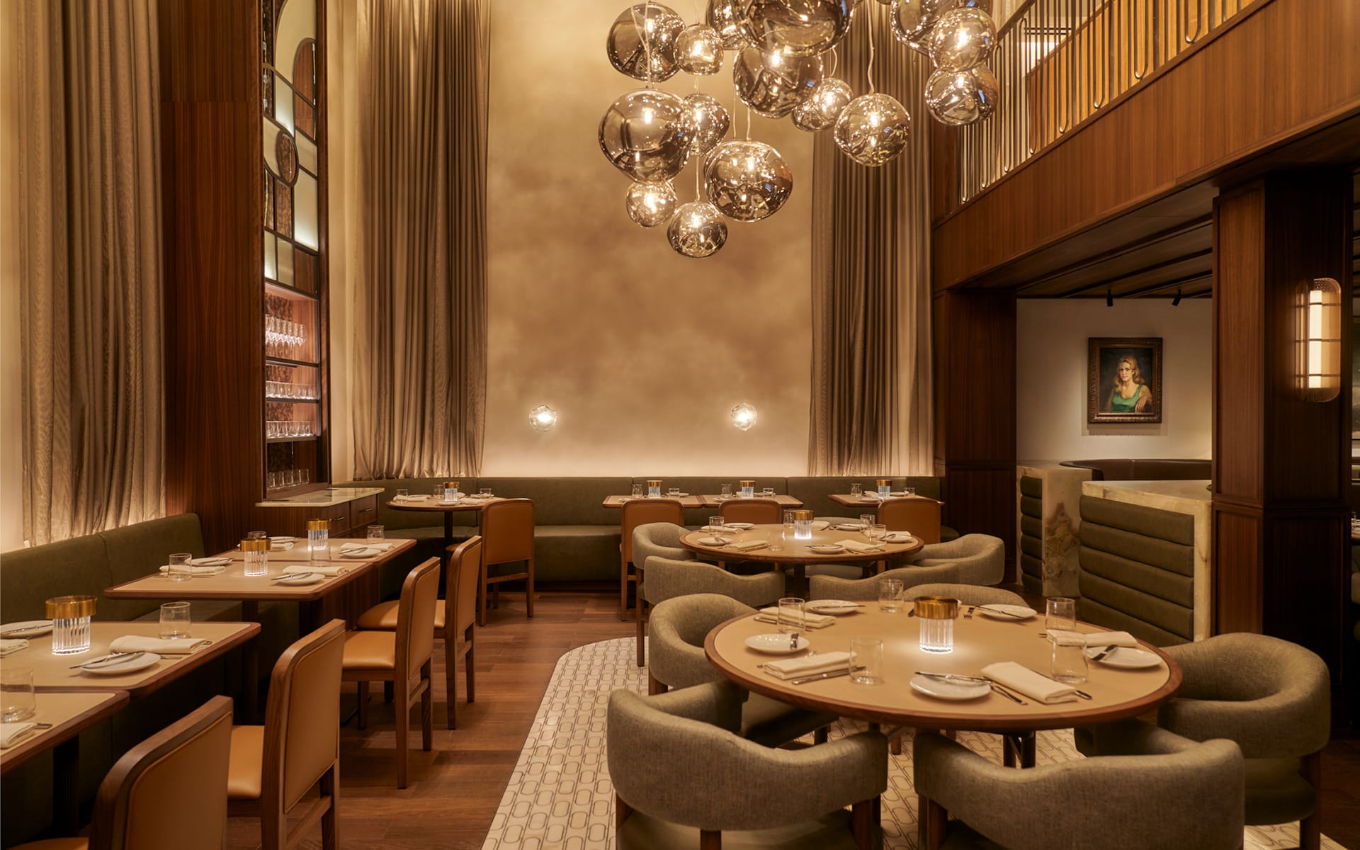 The courtyard at Santi, a new pan-Italian restaurant helmed by Chef Michael White in Manhattan.