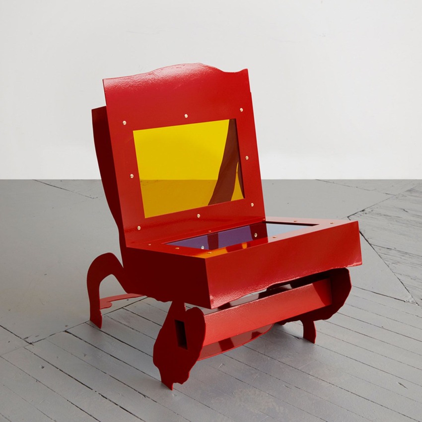 A sculptural lounge chair by Serban Ionescu.