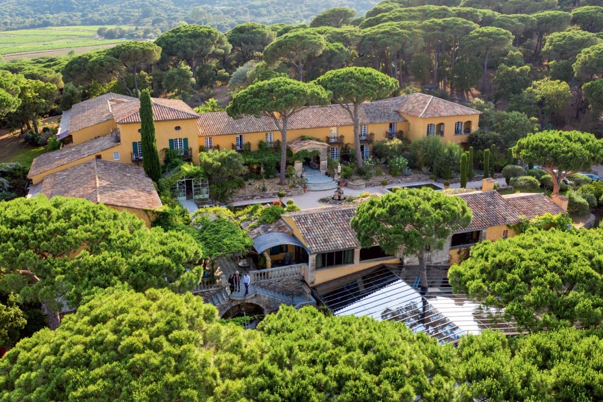 Villa Marie, in Ramatuelle, is sheltered by seven acres of pine forest.