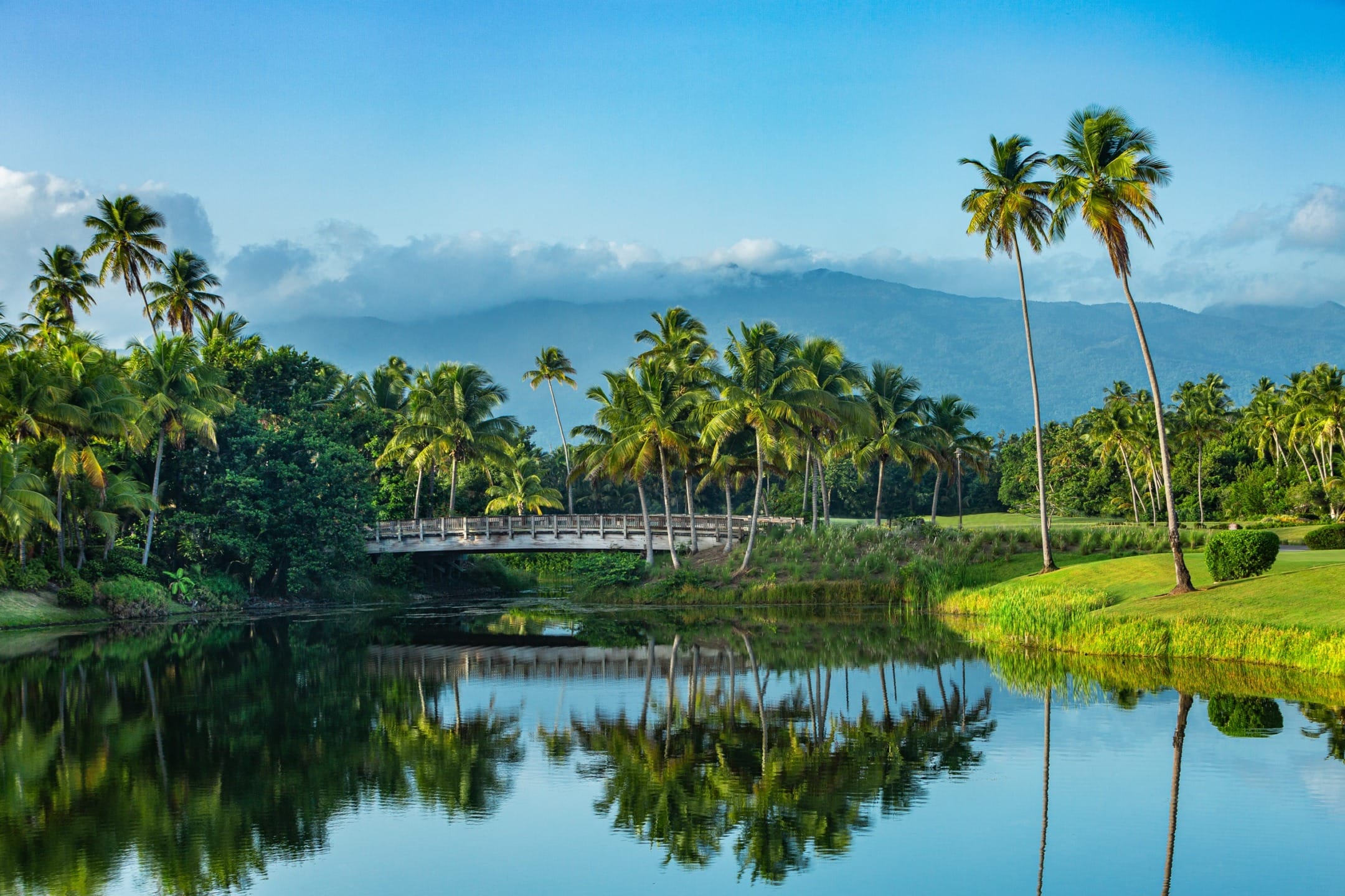 Guests can view the El Yunque Rain Forest from the golf course at the St. Regis Bahia Beach Resort.