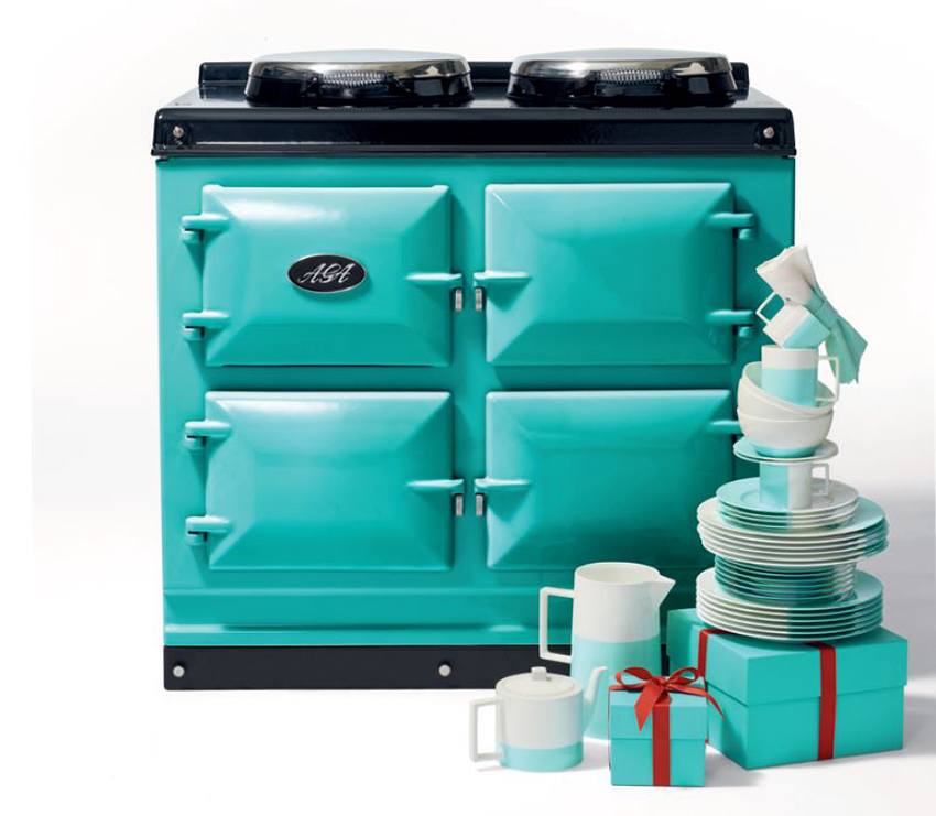 Tiffany & Co. Total Control 3-oven cast iron range.