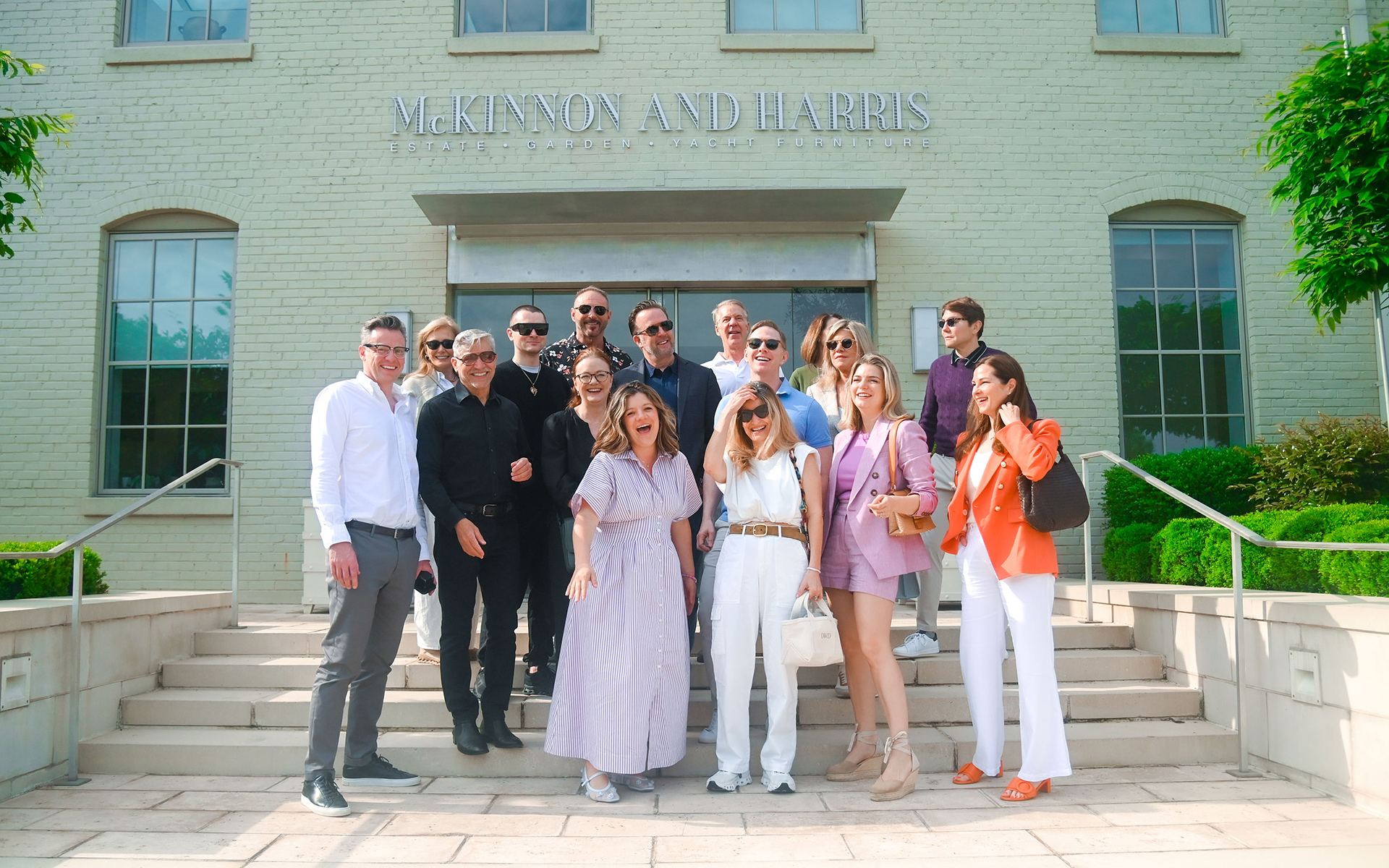 Attendees of the McKinnon and Harris Designer Retreat at the outdoor furniture brand’s factory in Richmond, Virginia.