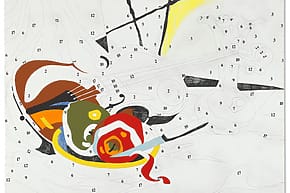ANDY WARHOL (1928 -1987) Do It Yourself (Violin), Abstract paint-by-numbers artwork of a violin, colorful mix of shapes and lines, partially filled with paint, from the Newhouse auction.