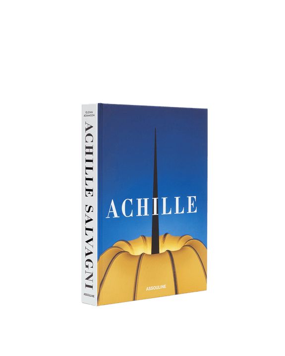 Achille Salvagni book with a blue and yellow cover featuring sleek modern design elements.